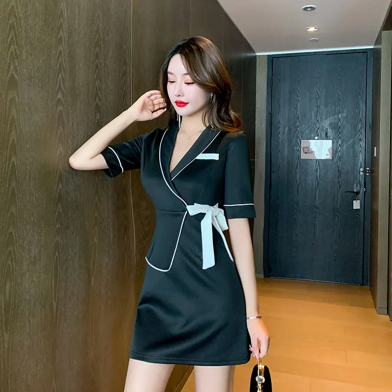 Woman Work Clothes Suit Hotel Waiter Beauty Salon Spa Massage Nail Cafe Sexy Foot Bath Sauna Technician Overall Skirt Uniform