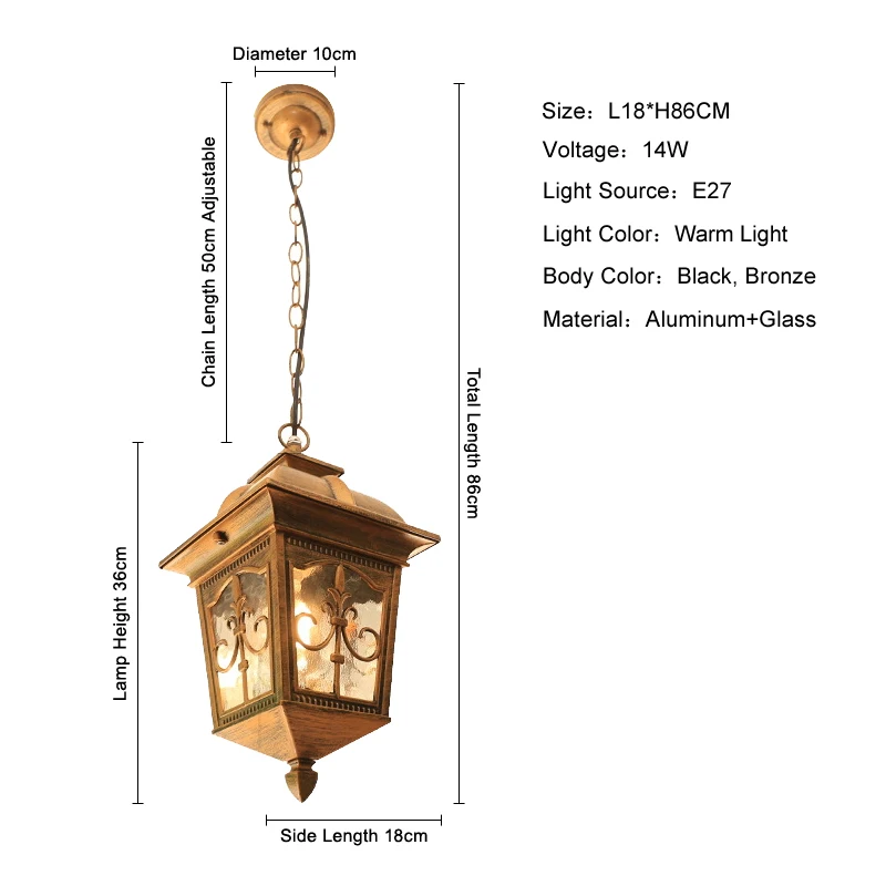 Europa szkło Vintage żyrandole na zewnątrz wodoodporna lampa wisząca balkon winogron wodoodporna aluminium E27 żarówka ogród lampy wiszące