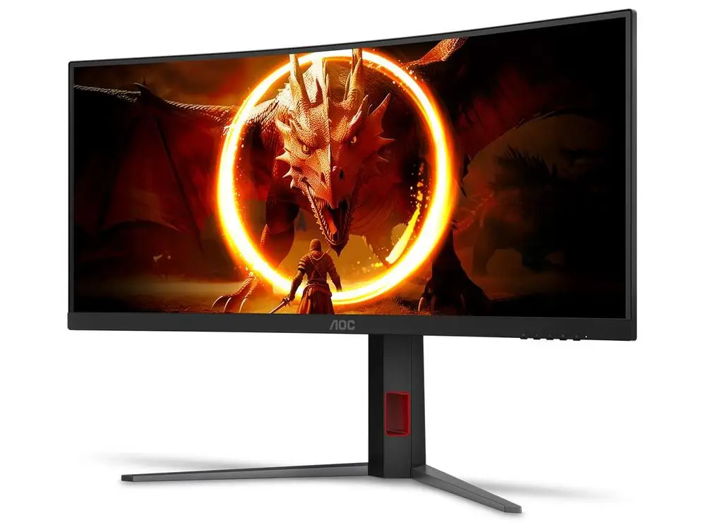 شاشة ألعاب منحنية AOC U34G4C مقاس 34 بوصة WQHD 180 هرتز 0,5 ميجا ثانية HDMI DisplayPort FreeSync U34G4C/57 - Bivolt