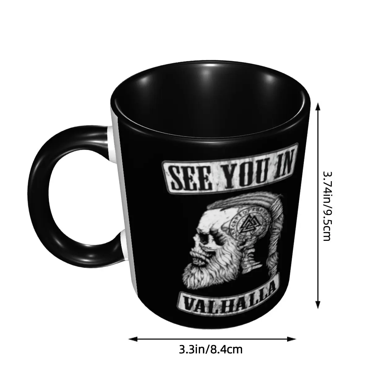 See You In Valhalla Skull Viking Mugs Personalized Norse Odin Ragnar Warrior Coffee Ceramic Mug Cup Creative Present