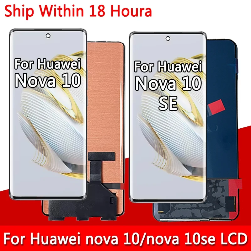 6.67'' AMOLED For Huawei Nova 10 SE LCD 10SE Display Screen + Touch Panel Digitizer Frame For Nova 10 Nova10 NCO-AL00 Display