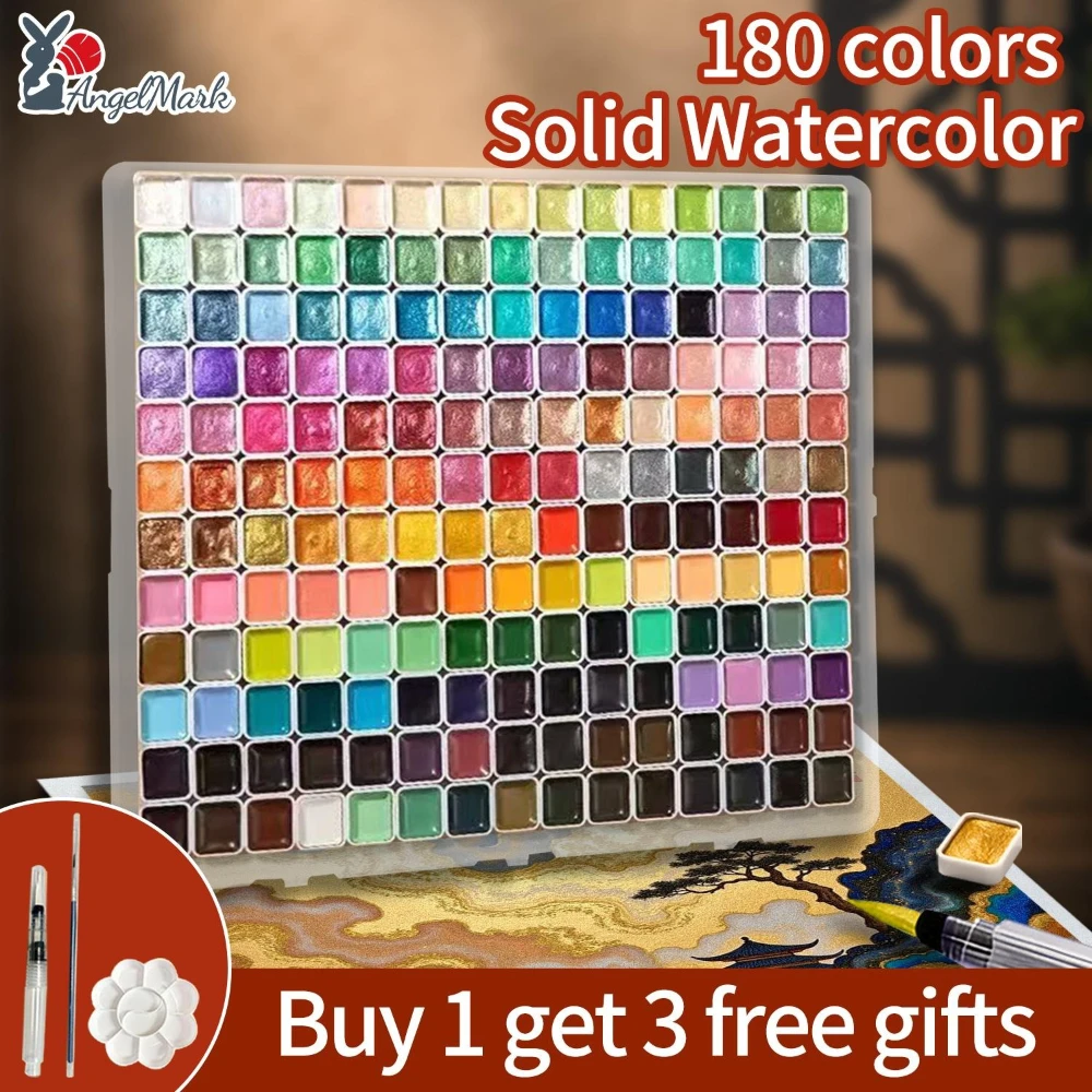 Perlglanz-Aquarellfarben-Set für metallische Aquarellfarben, glitzernde feste Pigmente, tragbares Set, Künstler-Zeichenzubehör