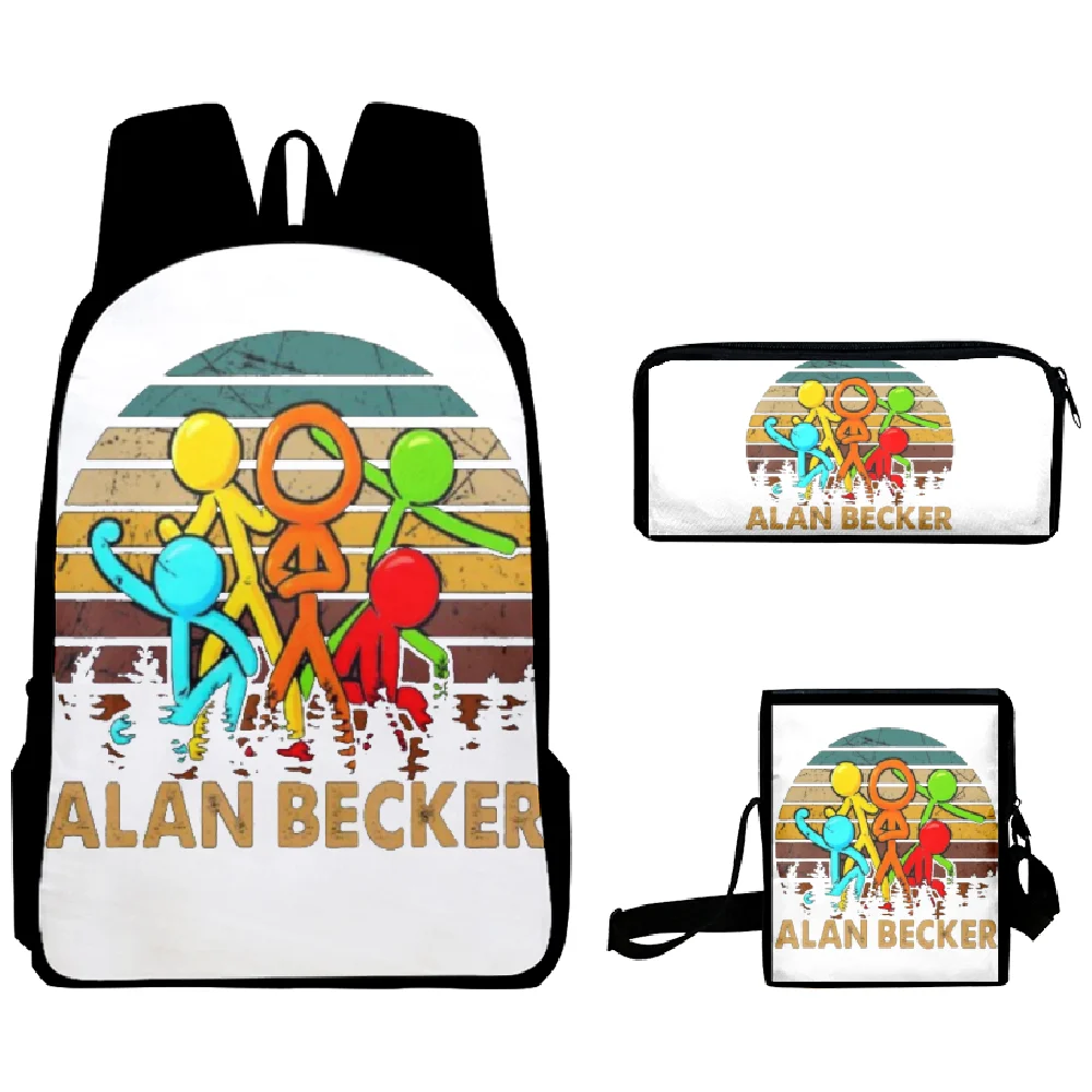 

Classic Fashion Kpop Alan Becker 3D Print 3pcs/Set pupil School Bags Laptop Daypack Backpack Inclined shoulder bag Pencil Case