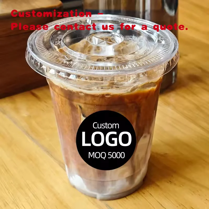 

custom.20oz Custom Printed Biodegradable Disposable Plastic Bubble Tea Pet Cup Food Grade Plastic Cups Butter Latte
