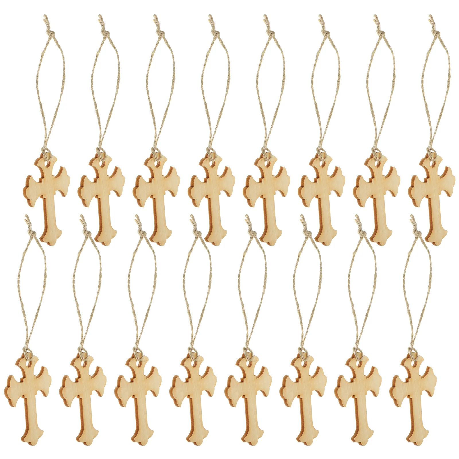 

50Pcs Wood Cross Craft Versatile Hanging Cross Natural Grain Religious Gift for Home Festival Decor Wooden Craft