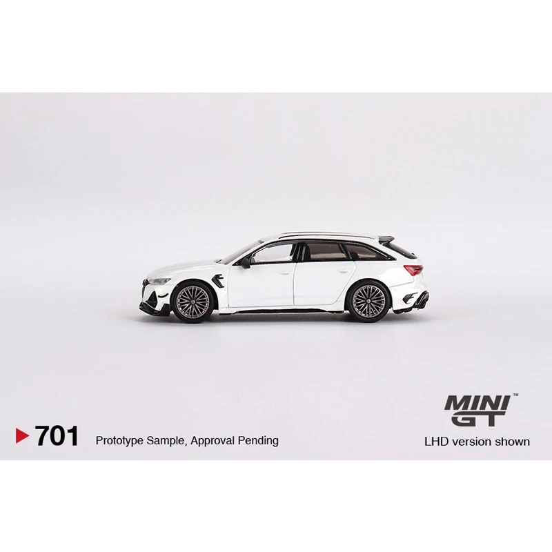 MINIGT 701 재고 1:64 RS6 R Glacier 화이트 메탈릭 다이캐스트 자동차 모델 컬렉션 장난감