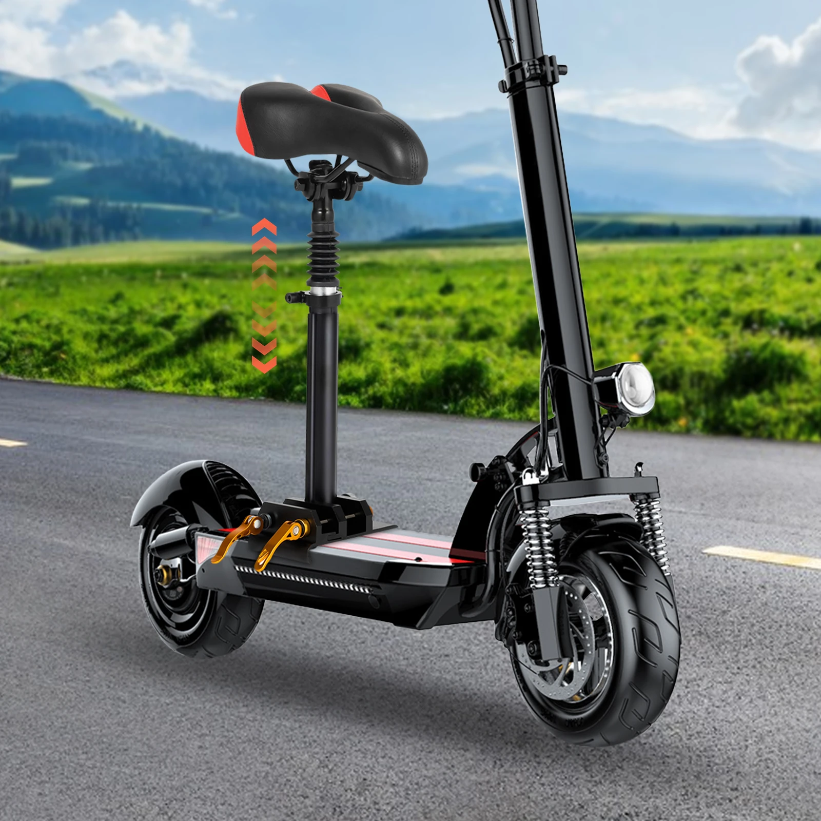 

E-Scooter Saddle Electric Scooter Seat Height Adjustable Red + Black for Xiaomi M365 and Xiaomi M365PRO
