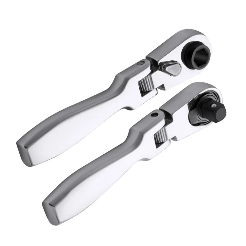 2 in1 Ratchet Wrench Adjustable Head 1/4 inch Dual Use Batch Head Sleeve Small Quick Automatic Rotation Quick Plate Hand Tools