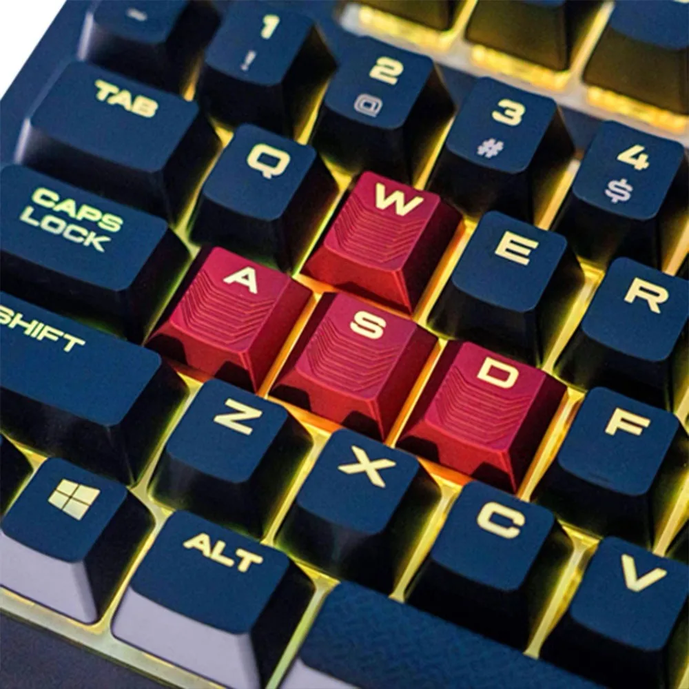 Translucent Keycaps for WASD and Arrows Keys Enhances Typing for Night Gaming