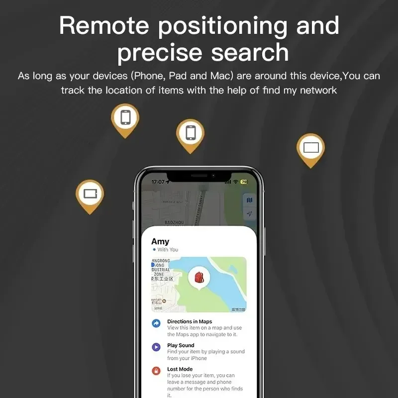 Piccolo GPS Posizionamento globale Mini Smart Tracker Bluetooth Smart Tag Trova bambini Sistema Apple IOS Ricerca tracker per auto per animali domestici