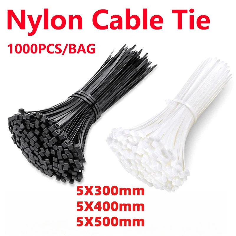 Self Lock Tooth Design Push Mount Nylon Zip Ties Tough Cable Fastener Multi Usage Wire Fix Supplies for Home Office Industrial