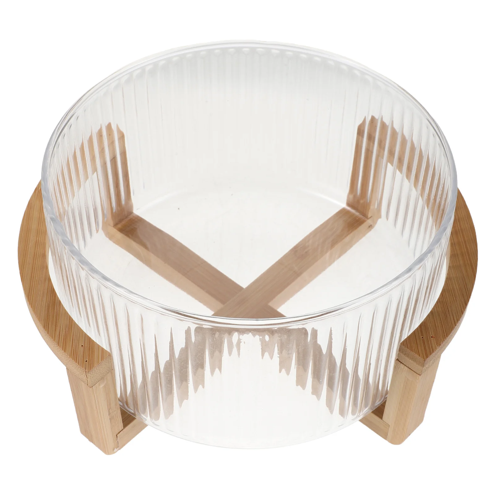 

Large Capacity Glass Salad Bowl Vertical Striped Clear Glass Fruit Bowl Decorative Serving Dish Perfect for Dining Table Parties