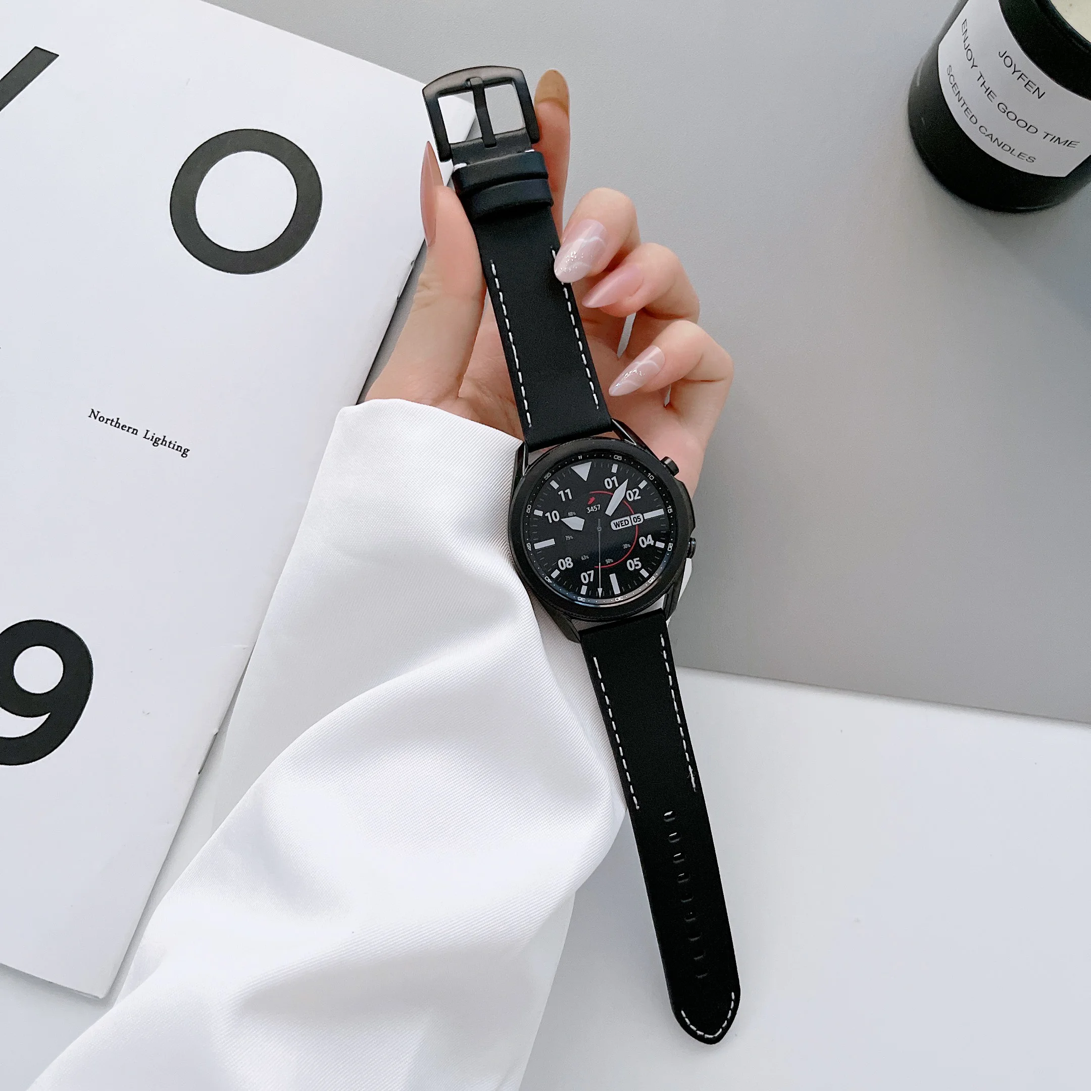 20mm22mm pasek zegarka do Samsung Galaxy zegarek 4 biegów S3 Frontier 41mm 42mm 45mm 46mm skórzana bransoletka sportowa zegarek pasek pętli