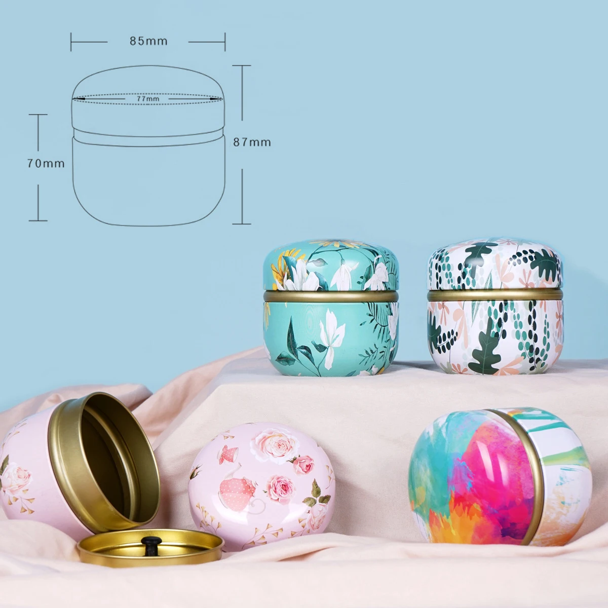 Tea Tins for Loose Tea Tea Storage Container Box Candy Chocolate Sugar Spices Herbs and Spices Jar