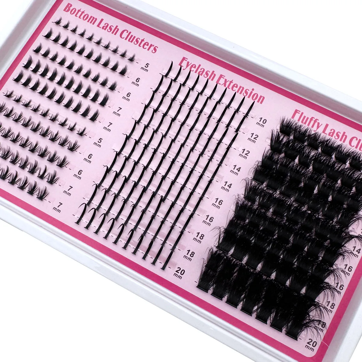 200D-60D 4 IN 1 Lash Clusters Long 6-20mm Lash Spikes Lower Eyelashes Reusable Bottom DIY Spiky Lash Extension Manga Clusters