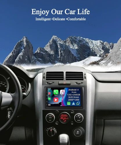 Imagen 2 del producto 7 pulgadas para Suzuki Grand Vitara 3 2005 - 2015 Android 14 2K QLED CarPlay Auto Radio reproductor de vídeo Multimedia GPS cabeza estéreo