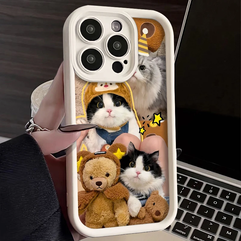 Cute Cat Dog Kitten Puppy Case for Xiaomi Redmi Note 13 12 11 Pro Plus 4G 5G 12S 11S 10S 10 9 9S 8 12C 13C A3 Soft Silicone Capa