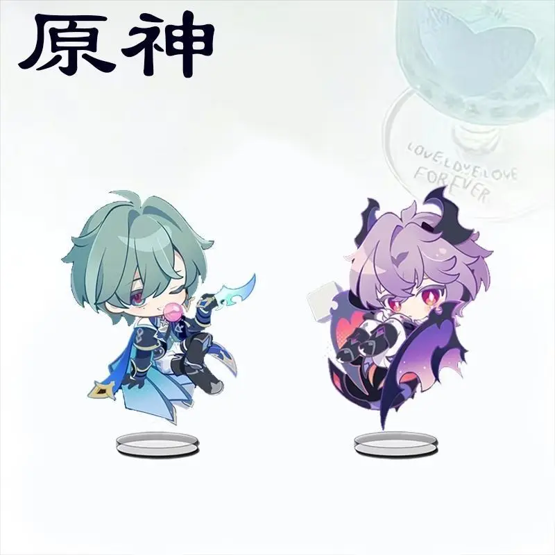 Figurine d'anime Q-version Genshin Impact Lohen Durin, support en acrylique, plaque décorative de bureau, cadeaux d'anniversaire