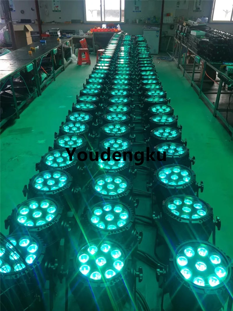 8 pieces stage wedding par led slim rgbw 4in1 9 x 10w ip65 led par outdoor slim led par 64 light