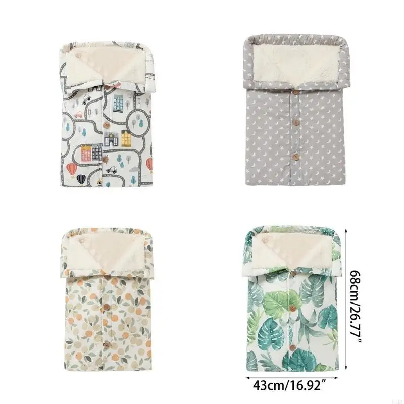 54DF Warm Baby Sleeping Bag Winter Kid Sleepsack Receiving Blankets Stroller Wrap Infant Swaddle Blanket for 0-12 Month Baby