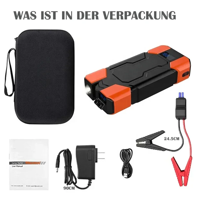 Charmex Car Battery Starter 1500A Peak 18000mAh 12V Jump Power Pack With USB Quick Charge 3.0