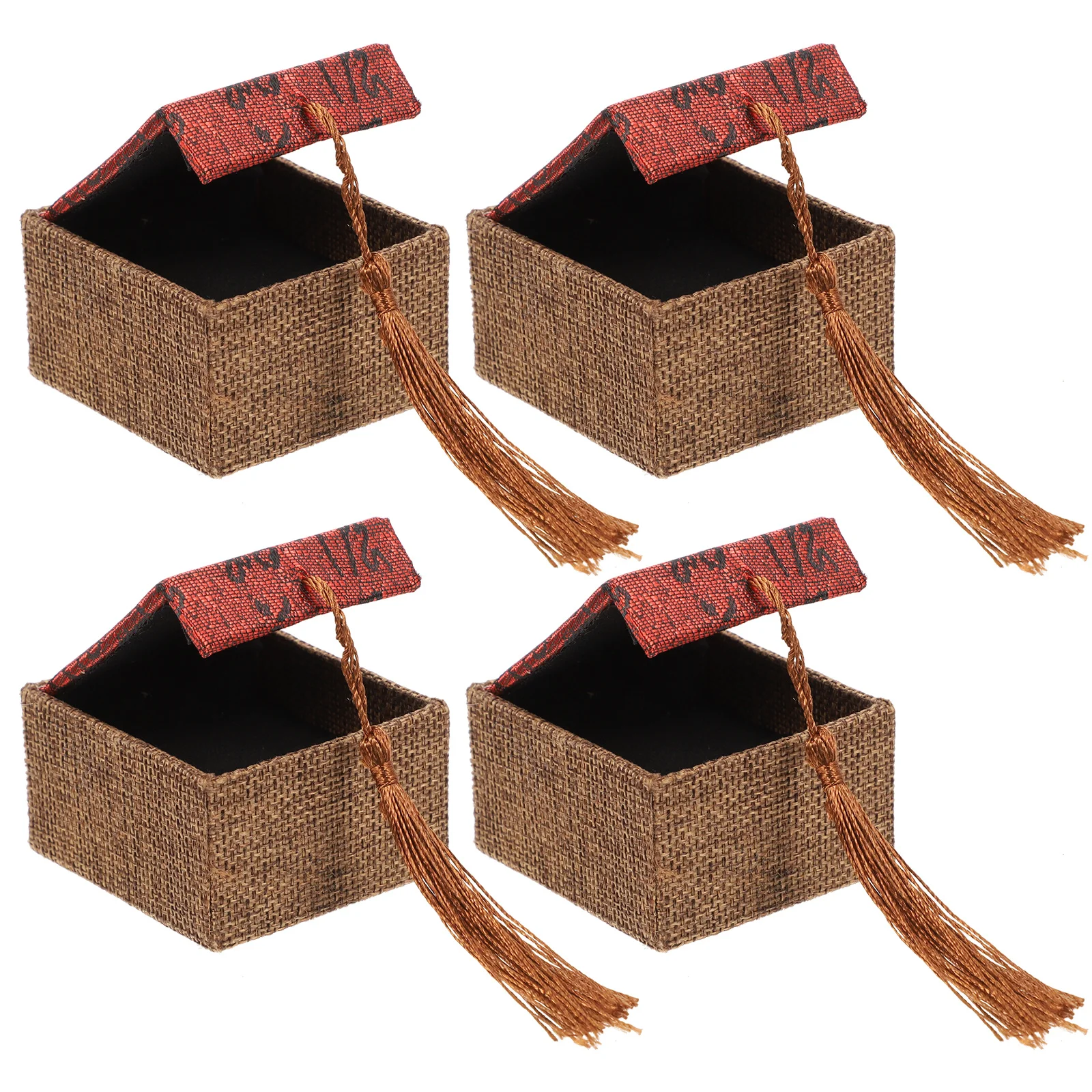 

4Pcs Chinese Style Jewelry Gift Storage Box Vintage Design Necklace Bracelet Organizer Decorative Case Jewelry Case