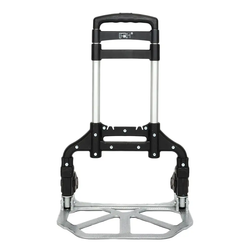 Foldable Telescopic Luggage Trolley Cart - Portable Travel Shopping Carrying Solution in Black