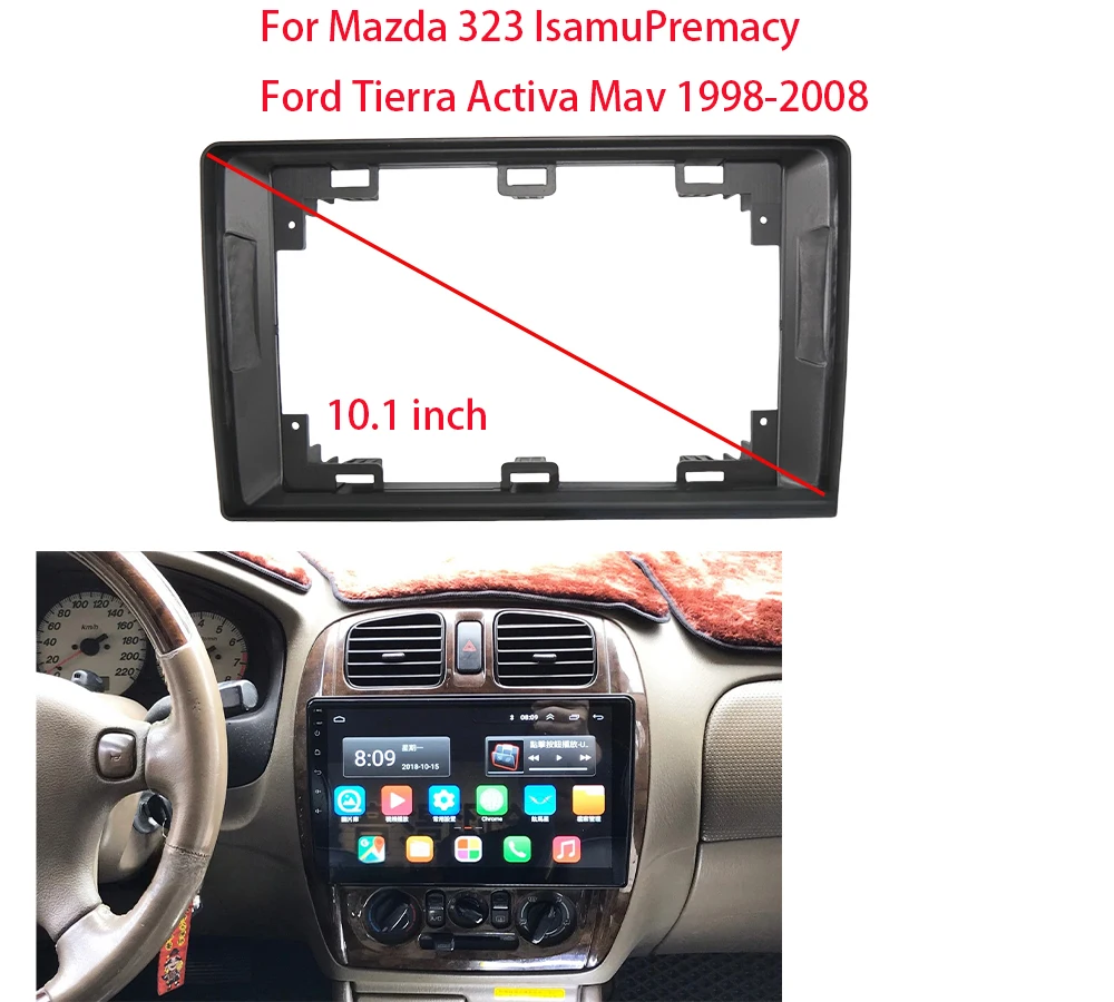 Car Frame Fascia Adapter Android Radio Dash Fitting Panel Kit For Mazda 323 Isamu Premacy Ford Tierra Activa Mav 1998-2008