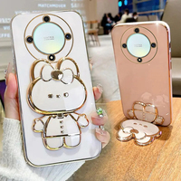 X9 A B Rabbit Makeup Mirror Phone Holder Case On For Huawei Honor X9A X9B Magic 5 Lite HonorX9a Luxury Girl Woman Used Cover