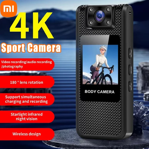 Imagen 1 del producto Xiaomi cámara de cuerpo inteligente Wifi 4K HD cámara de visión nocturna infrarroja cámara de acción Clip trasero al aire libre Mini cámara de grabación