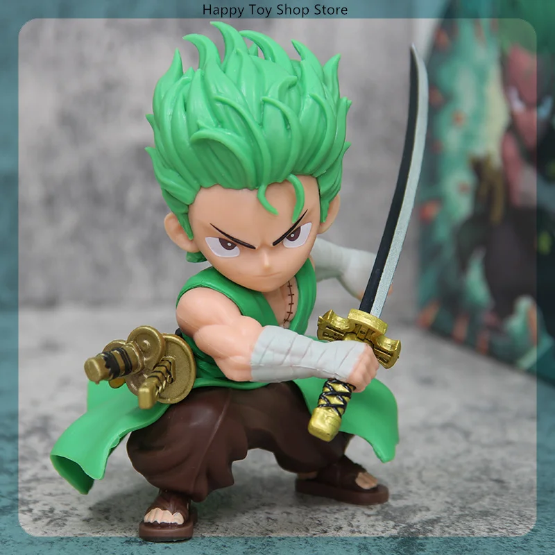 

13cm One Piece Cute Edition Roronoa Zoro Anime Figure Model Statue Boys Collection Desktop Doll Decoration Ornament Toys Gifts