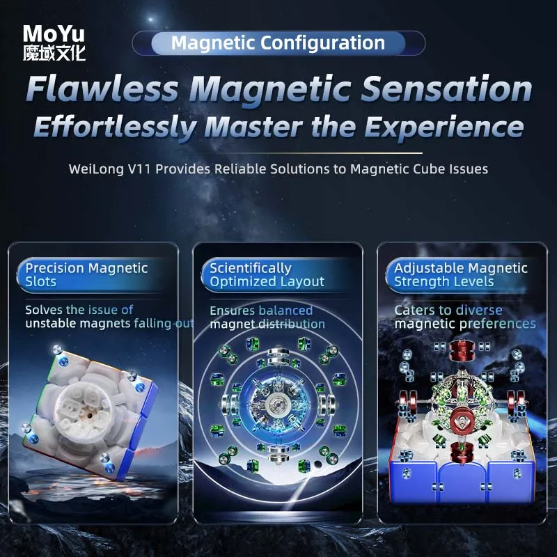 Moyu Weilong WRM V11 20M Maglev Ball-Core UV 3X3 Magnetic Magic Speed Cube Fidget Toys Weilong V11 Maglev Cubo Magico Puzzle