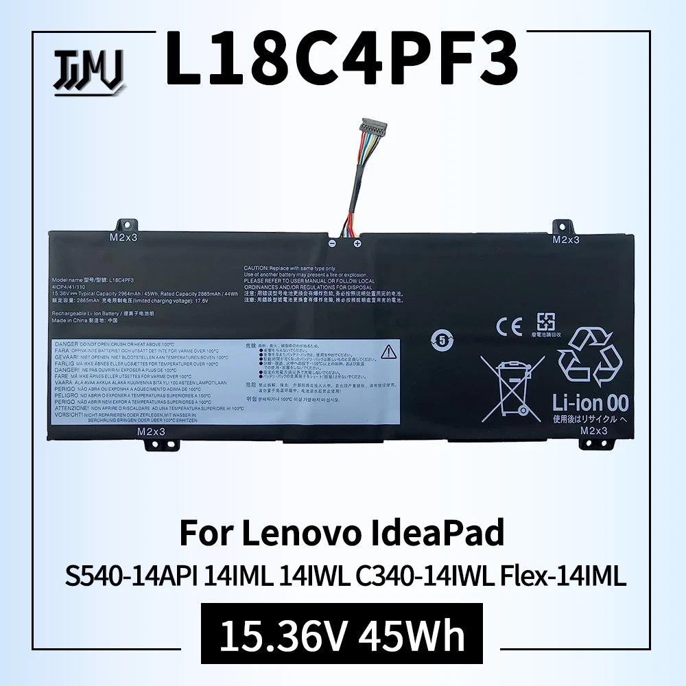 

L18C4PF3 Laptop Battery Compatible with Lenovo IdeaPad C340-14API S540-14IWL Flex-14IML L18M4PF4 L18M4PF3 L18C4PF4 15.36V 45Wh