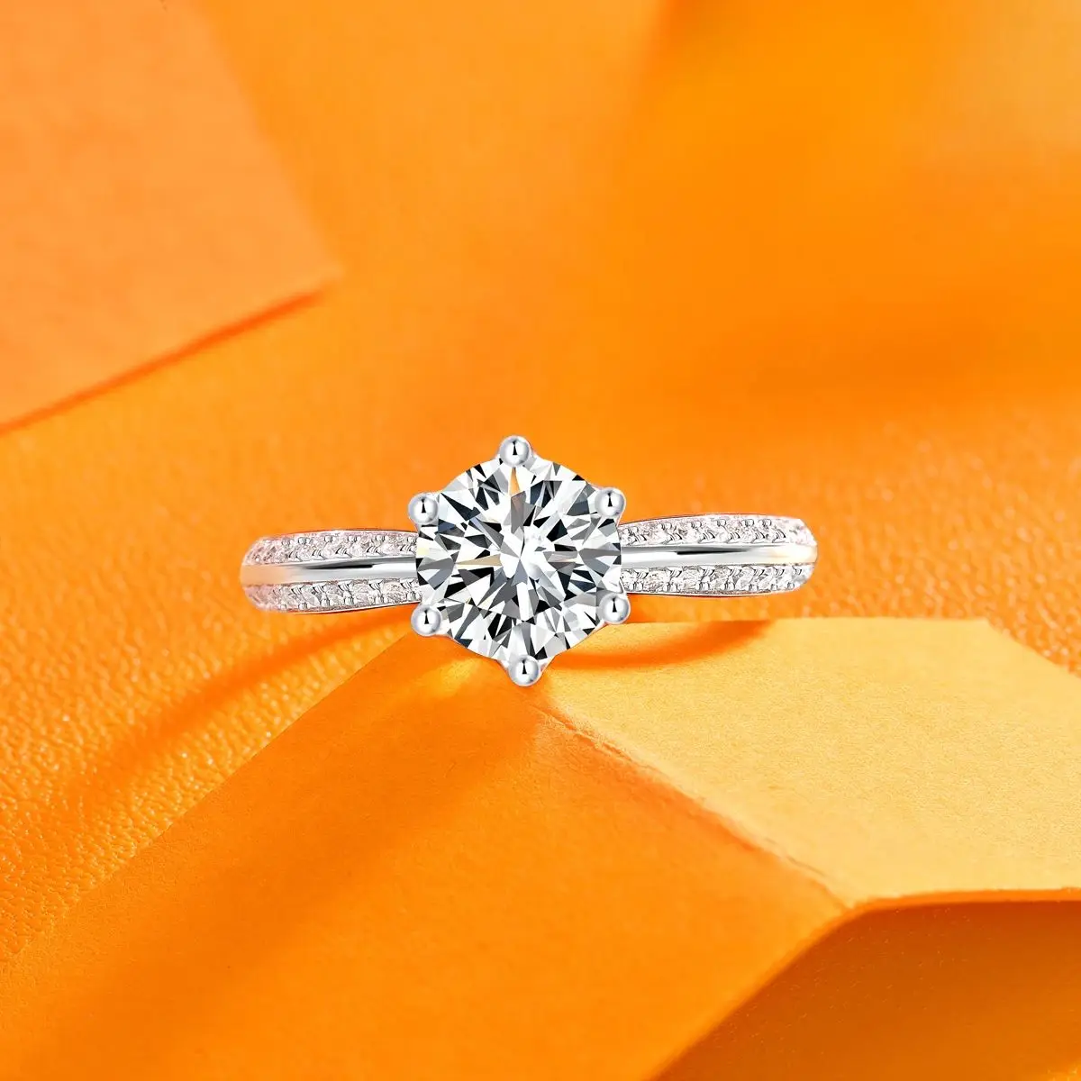 1 قطعة 1ct 2ct 3ct مويسانيتي خاتم 925 فضة 18K مطلية بالذهب مجوهرات هدية أنيقة للنساء تأتي مع شهادة GRA