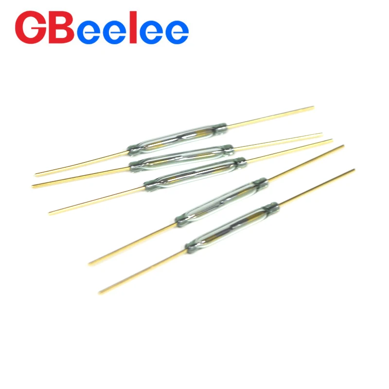 50개 GBeelee 2.8*20mm 750 미니어처 DC 내전압 표면 장착 리드 스위치 자기식 15-70AT 원통형 밀폐형 근접 스위치