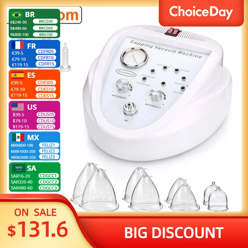 

Breast Enlargement Machine Butt Lifting Vacuum Therapy Cellulite Cupping Scrapping Massager For Guasha Skin Tightening Dropship