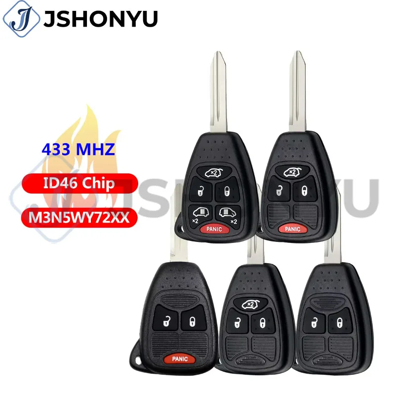 

JsHonYu OHT692427AA M3N5WY72XX 315MHz 433MHz ID46 Chip Remote Car Key for Dodge RAM Jeep Grand Cherokee Fob