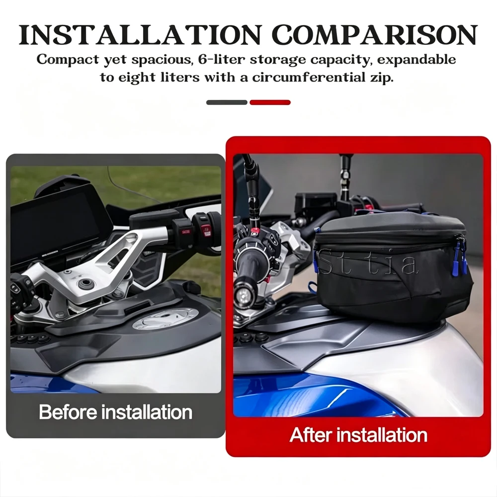 Motorcycle Accessories R1300 RT R 1300 RT R1300RT Black Luggage Storage Bags 6L~8L For BMW R1300RT 2025 2026 Tank Bag - view 3