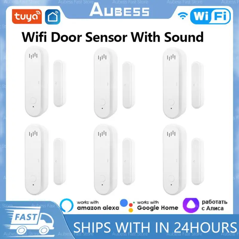 Tuya Smart Home WiFi Door Sensor Alarm Window Door Open Closed Detectors Security Protection Smart Life Voice For Alexa Google