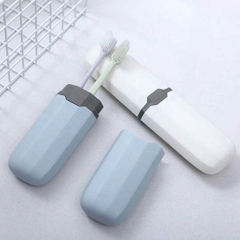 Portable Toothbrush Box Home Travel Toothbrush Storage Box Holder Cover Simple Plain Toothbrush Protect Dust-proof Case Bathroom