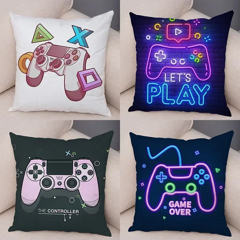 Double-sided printing Game Room Decoration  Player Dazzle Handle Series Pillowcase Home  Boy's  Bedroom  Cushion Cover Multiple