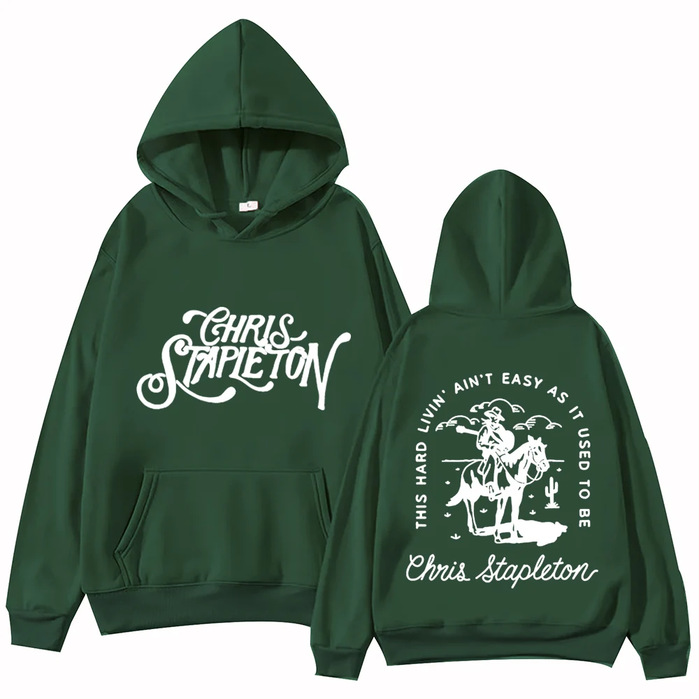 Chris Stapleton 2024 Hoodie Tops Sweatshirt met lange mouwen Muziekfans Cadeau Lente en zomer Casual Normaal bedrukt Unisex