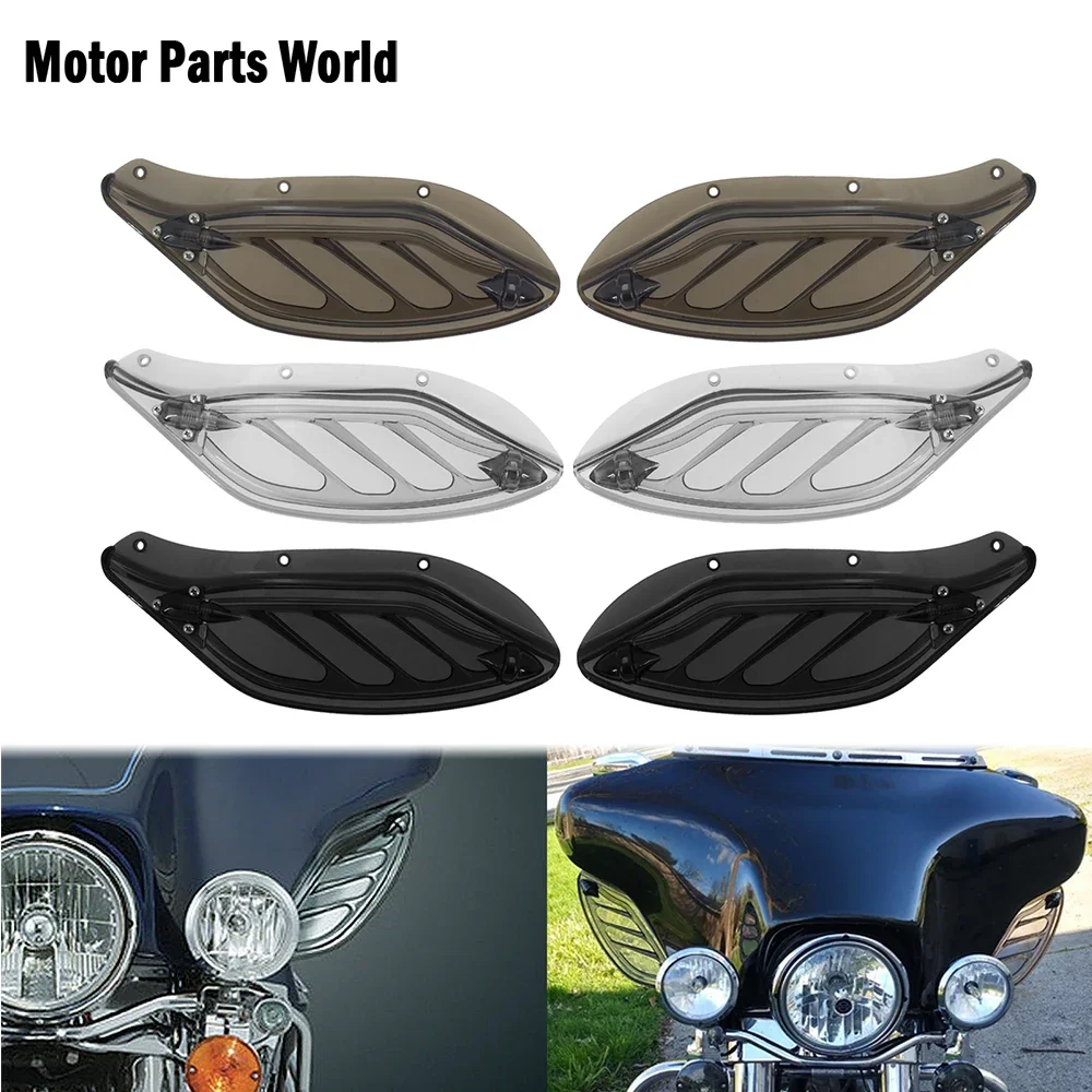 2xMotorcycle regulowany ABS skrzydło boczne szyby Fairing deflektor powietrzny dla Harley Touring przemieszczanie się po ulicy Electra Glide 1996-2013