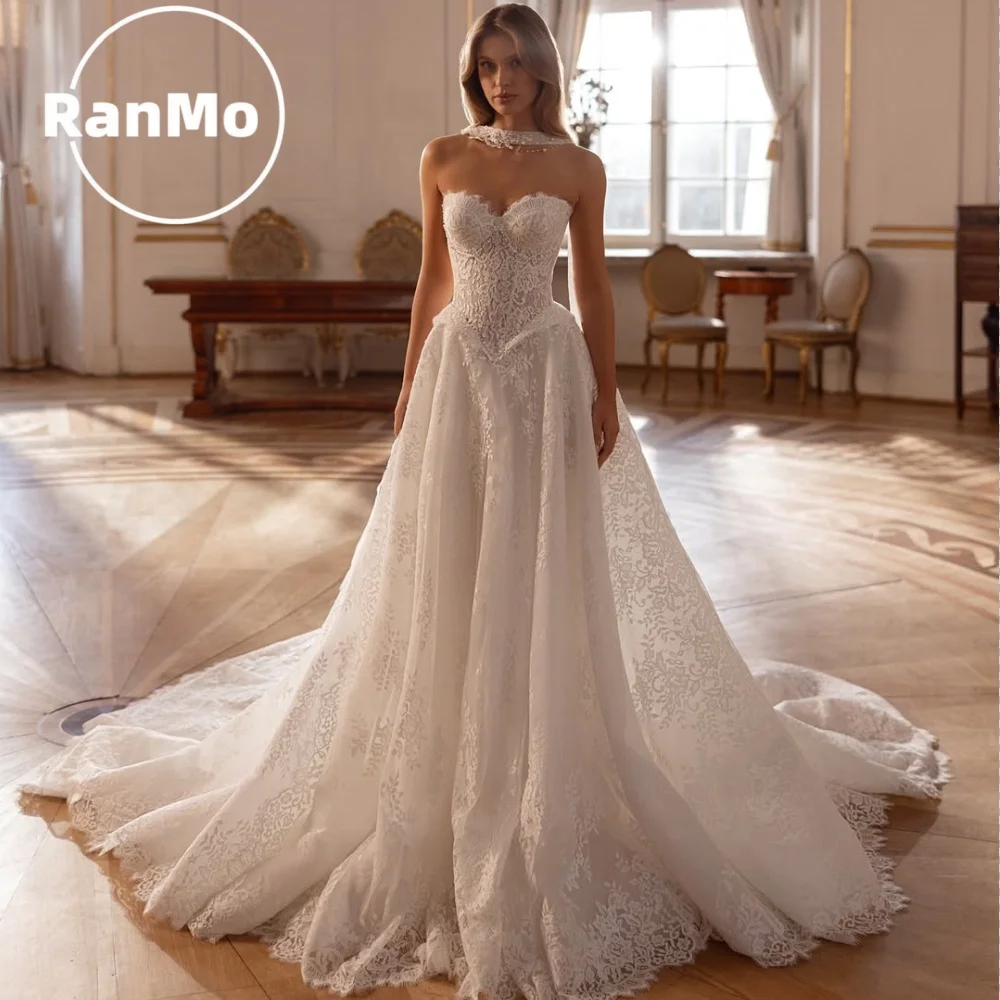 Ranmo Simple White 2026 Elegant Sweetheart Ball Gown Flower Decal Wedding Dress With Decoration A-line Bridal Gowns Customized