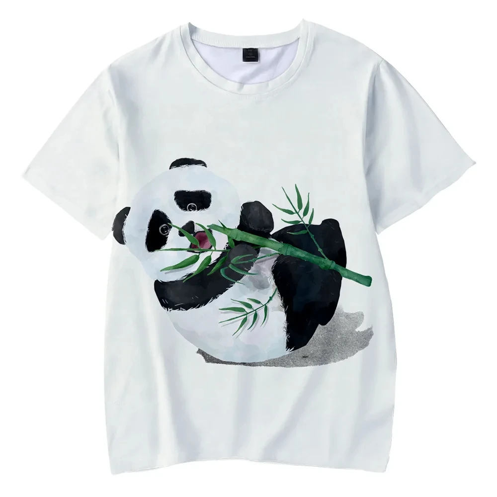 Kawaii Panda T-shirt 3D Print Short Sleeve O-neck Tees Casual Boys/Girls T shirt Oversized Vintage Unisex clothing