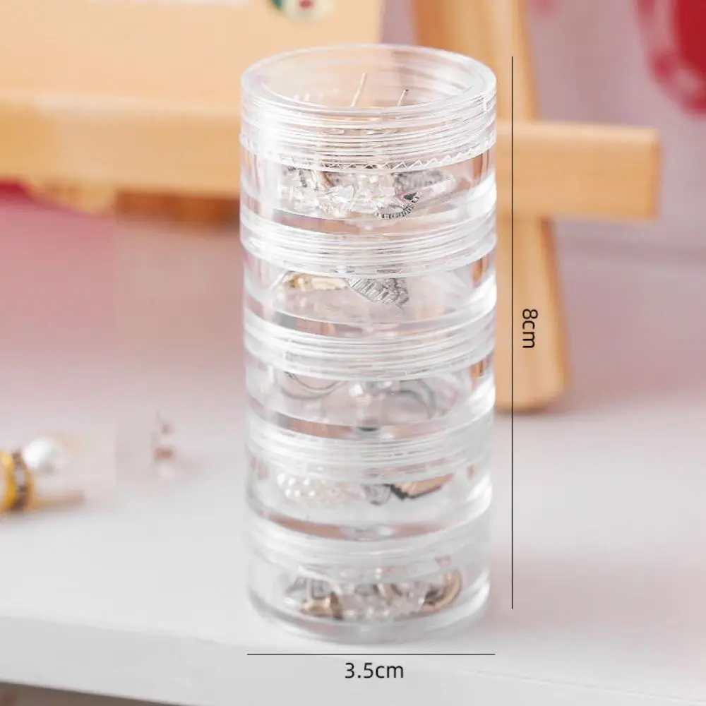 High Quality Multilayer Cosmetics Tray Earring Ring Dust Box Earring Storage Box Transparent Portable Jewelry Storage Box