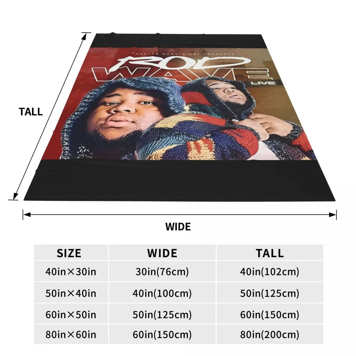 Rod Wave Blanket Hip Hop Rapper Picnic Flannel Throw Blanket For Couch Chair Sofa Bed Super Warm Customized Quality Bedspread