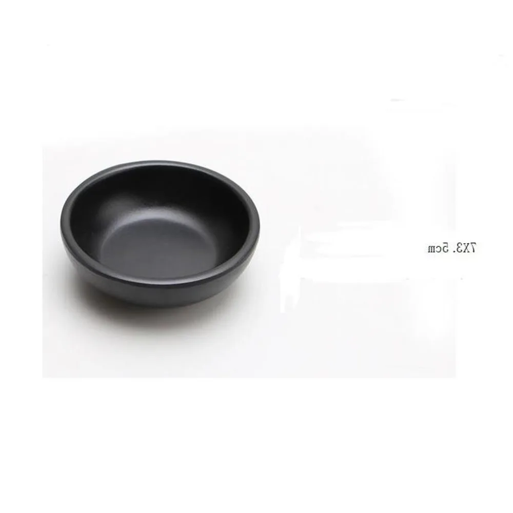 Melamine Black Dipping Soy Sauce Dishes Sushi Wasabi Doufu Snack Plate Japanese Restaurant Dining Dinnerware