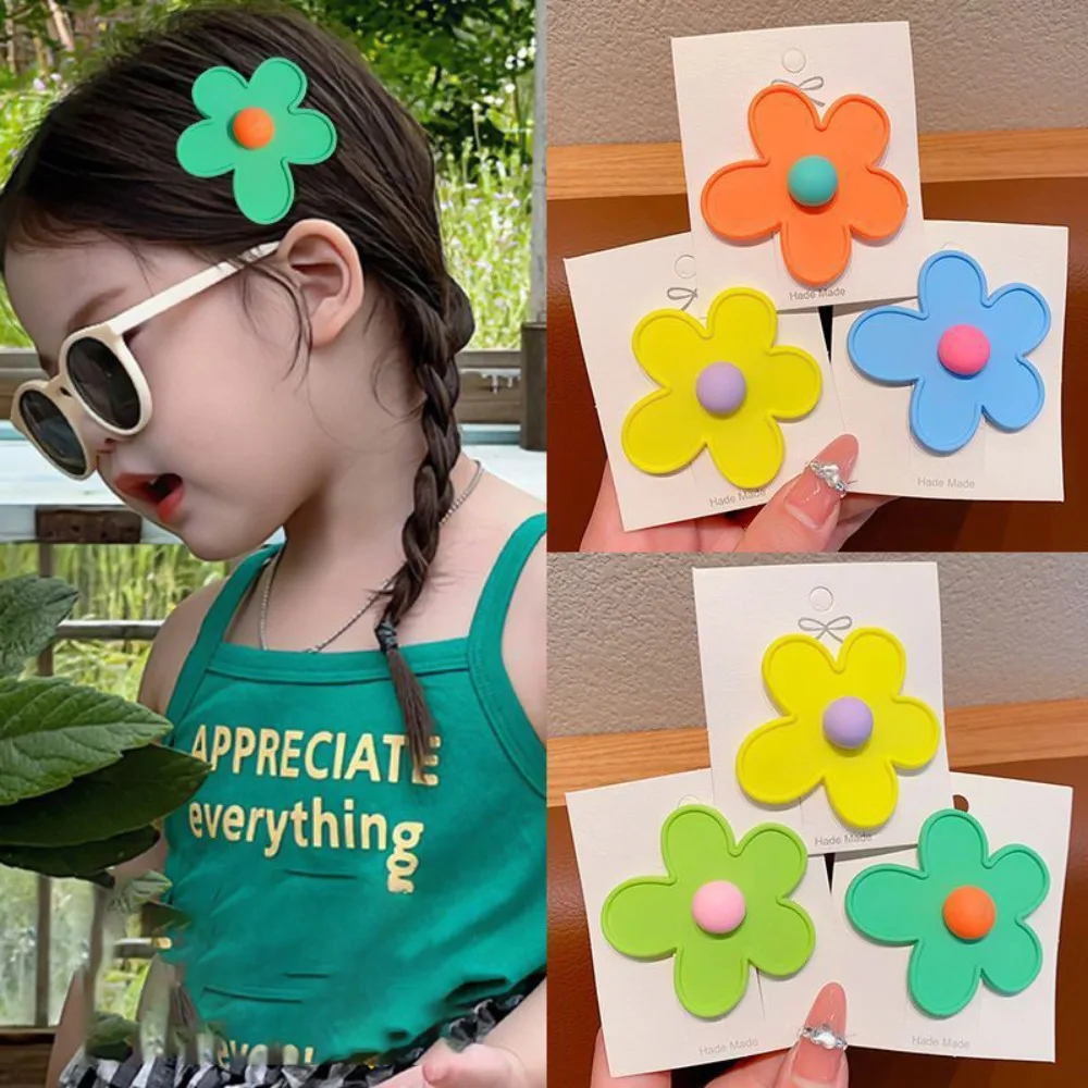 Cute Colorful Korean BB Clip Summer Decor Flower Cartoon BB Hair Side Clip Kawaii 3D Hairpin Women Girl Hair Accessory