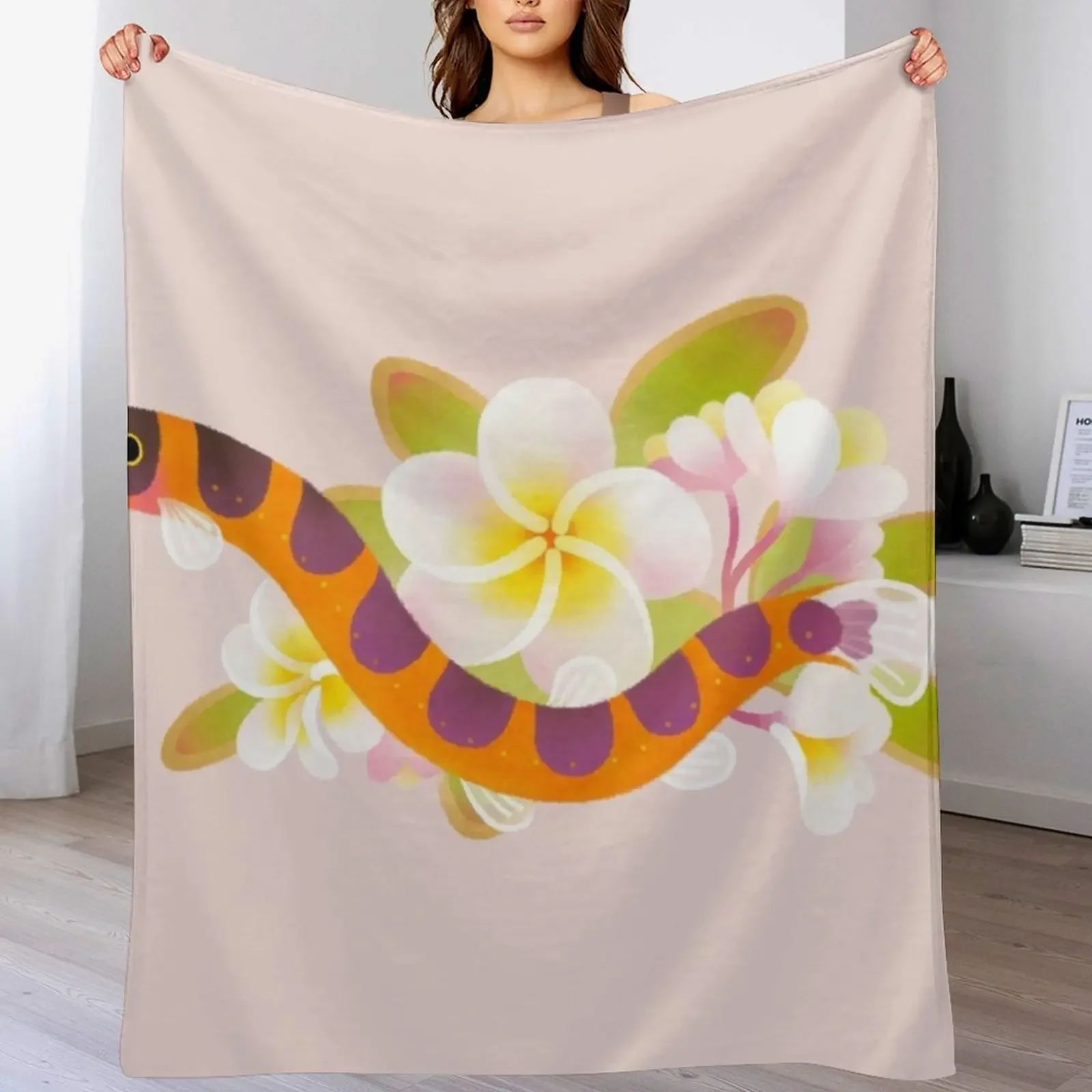 

Kuhli loach and plumeria Throw Blanket Thin Bed for sofa For Decorative Sofa Blankets